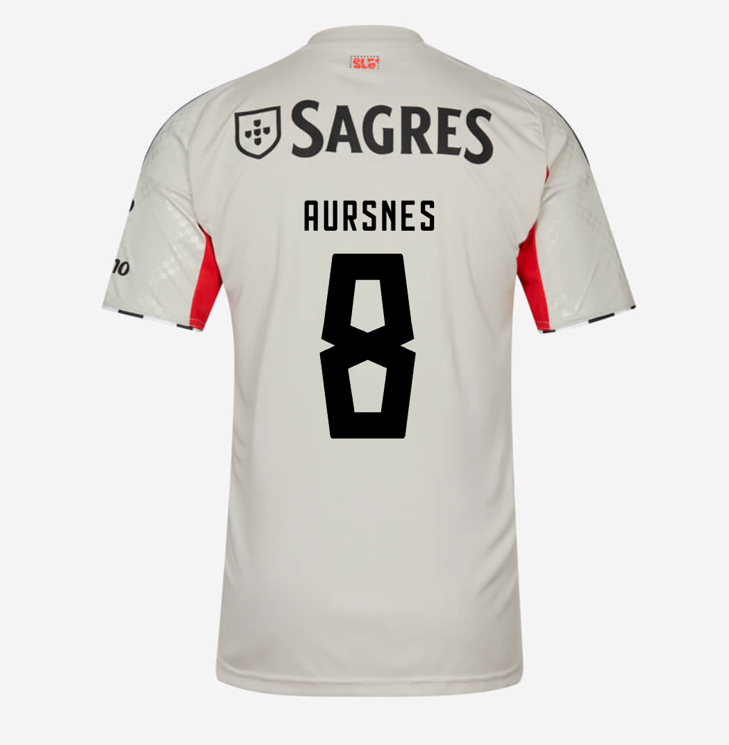 Jersey Benfica 25/26 Away Bege #8 Aursnes