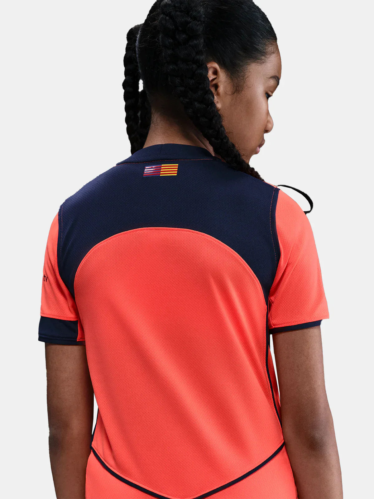 Kids Barcelona 25/26 Third vibrant coral navy athletic top