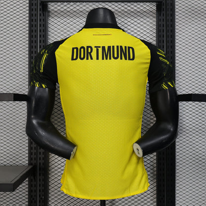 Back of Borussia Dortmund 25/26 player home jersey in yellow and black