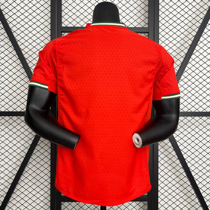 Portugal 25/26 player home jersey: vibrant red with black sleeves